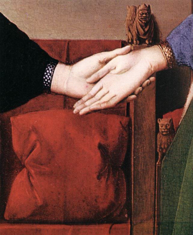 EYCK, Jan van Portrait of Giovanni Arnolfini and his Wife (detail) sdfs